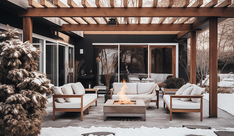 Winter Patio in West Des Moines