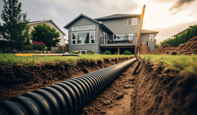 spring drainage problems yard pooling water