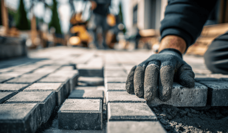 spring hardscape repair in west des moines after snowmelt