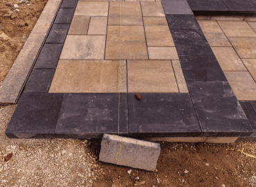 walkway installation Des Moines residential paver path front yard curb appeal by Escape Landscaping